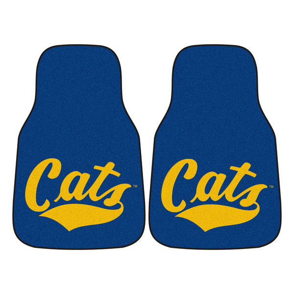 Montana State University - Montana State Grizzlies 2-pc Carpet Car Mat Set "Cats" Wordmark Blue