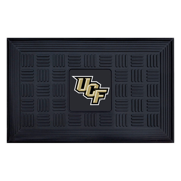 University of Central Florida - Central Florida Knights Medallion Door Mat UCF Primary Logo Black