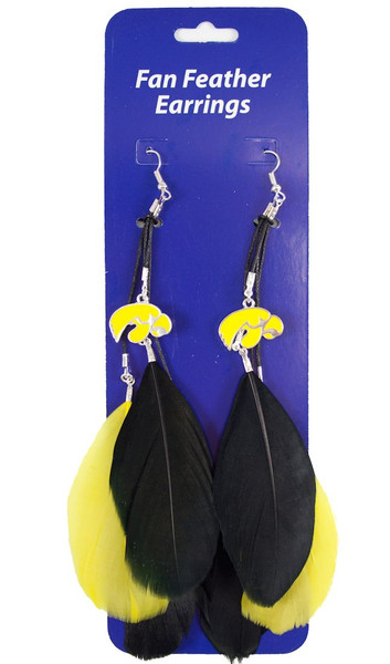 Iowa Hawkeyes Team Color Feather Earrings