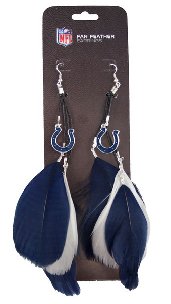 Indianapolis Colts Team Color Feather Earrings