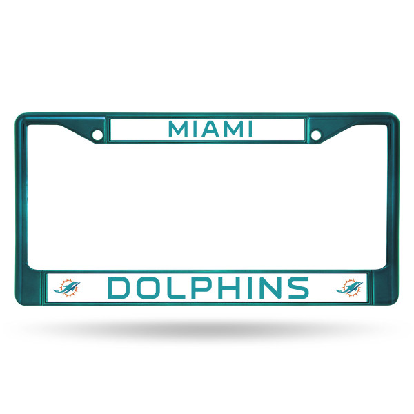 Miami Dolphins Colored License Plate Frame Secondary Aqua