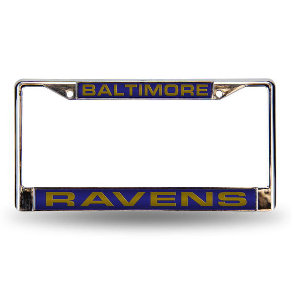 Baltimore Ravens Laser Chrome License Plate Frame Purple