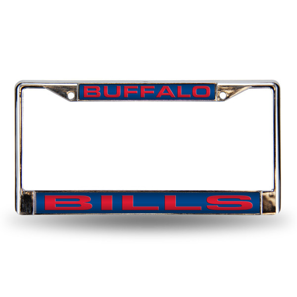 Buffalo Bills Laser Chrome License Plate Frame Blue