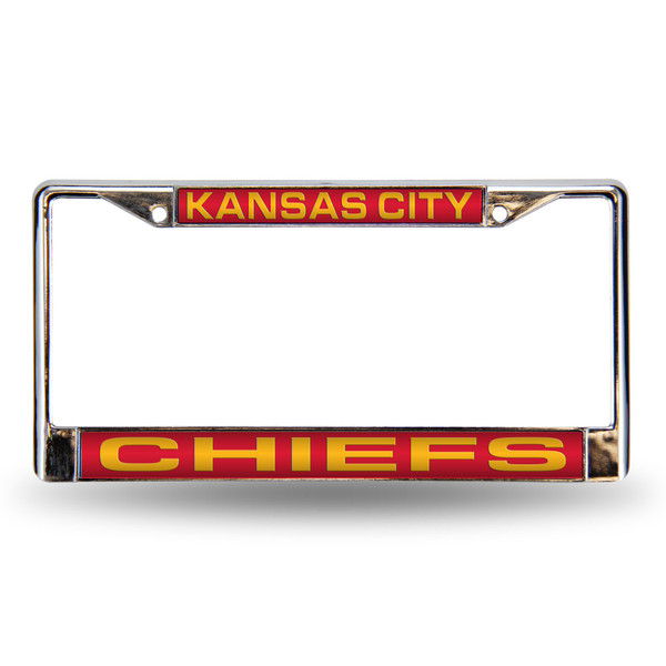 Kansas City Chiefs Laser Chrome License Plate Frame Red