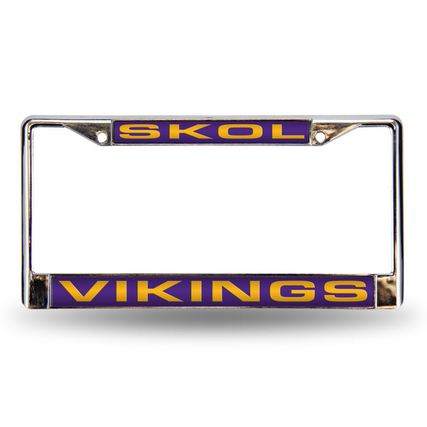 Minnesota Vikings Laser Chrome License Plate Frame "Skol"