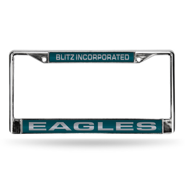 Philadelphia Eagles Laser Chrome License Plate Frame "Blitz Inc."
