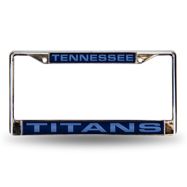 Tennessee Titans Laser Chrome License Plate Frame Blue