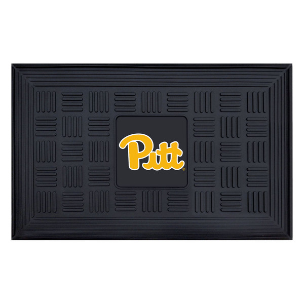 University of Pittsburgh - Pitt Panthers Medallion Door Mat "Script 'Pitt'" Logo Black