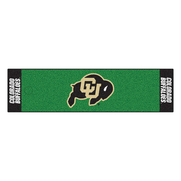 University of Colorado - Colorado Buffaloes Putting Green Mat CU Buffalo Primary Logo Green