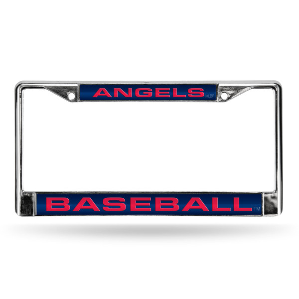 Los Angeles Angels Laser Chrome License Plate Frame Blue
