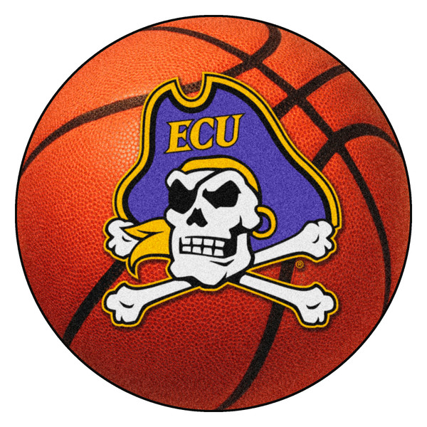 East Carolina University - East Carolina Pirates Basketball Mat Pirate Primary Logo Orange