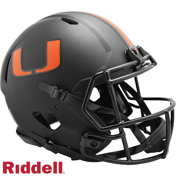 Miami Hurricanes Helmet Riddell Authentic Full Size Speed Style Eclipse Alternate