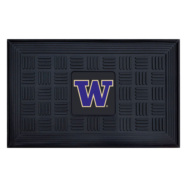 University of Washington - Washington Huskies Medallion Door Mat W Primary Logo Black