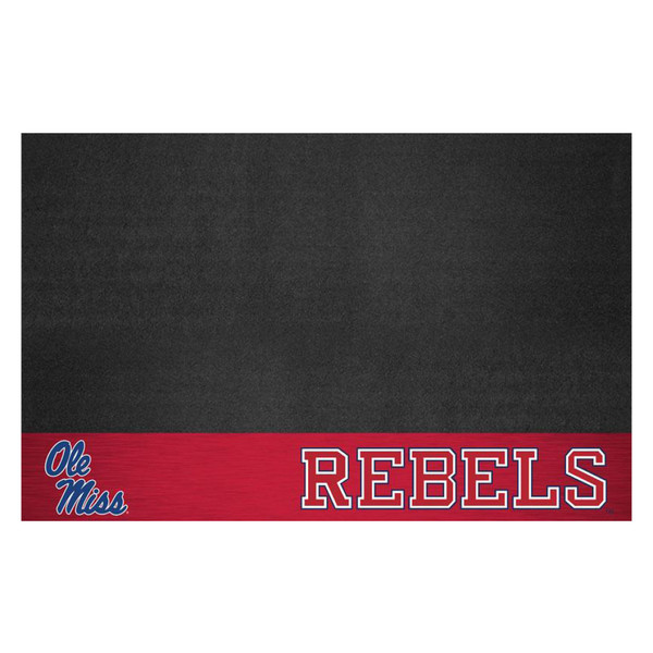University of Mississippi - Ole Miss Rebels Grill Mat "Ole Miss" Script Logo & "Rebels" Wordmark Red