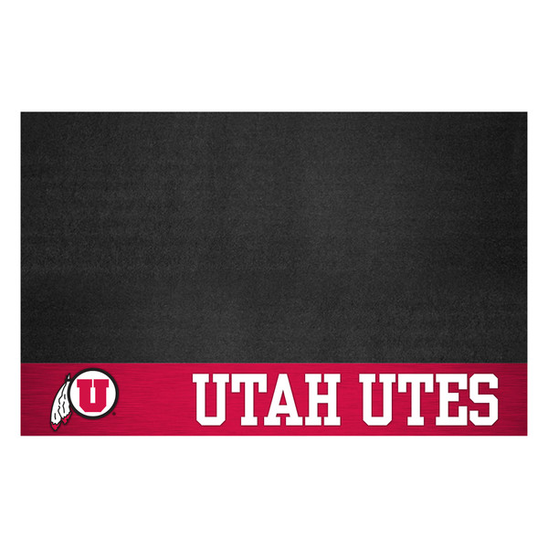 University of Utah - Utah Utes Grill Mat Circle & Feather Logo and Wordmark Red