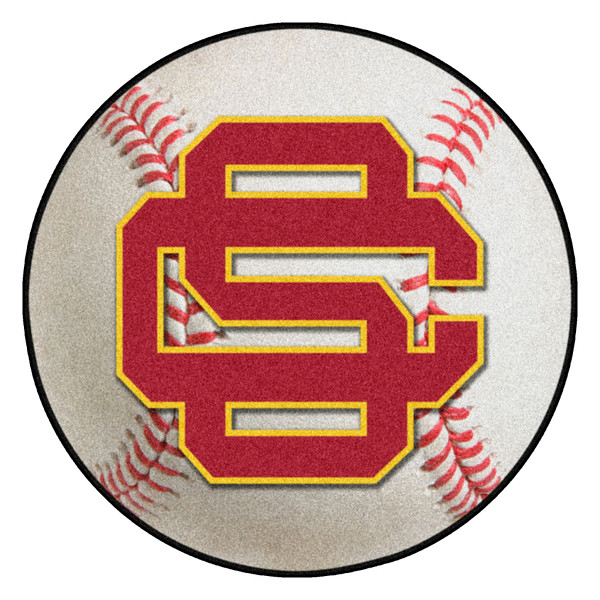 University of Southern California - Southern California Trojans Baseball Mat Interlocking SC Primary Logo White