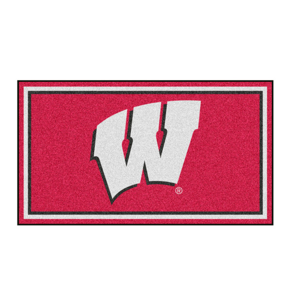 University of Wisconsin - Wisconsin Badgers 3x5 Rug W Primary Logo Red