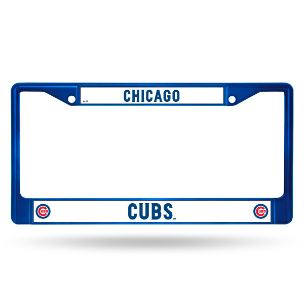 Chicago Cubs License Plate Frame Metal Blue