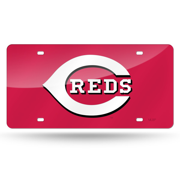 Cincinnati Reds License Plate Laser Cut Red