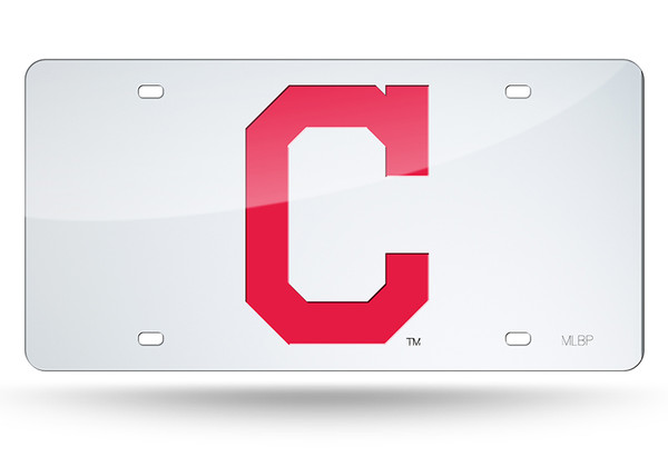 Cleveland Indians License Plate Laser Cut Silver