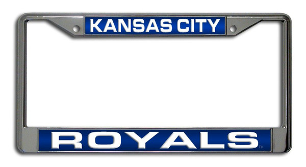 Kansas City Royals License Plate Frame Laser Cut Chrome Blue