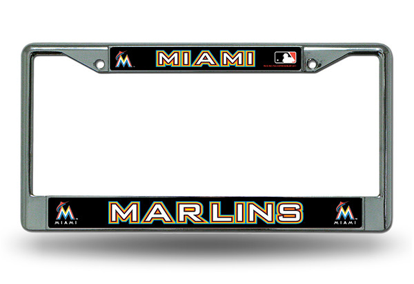 Miami Marlins License Plate Frame Chrome