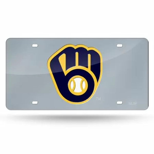 Milwaukee Brewers License Plate Laser Cut Silver