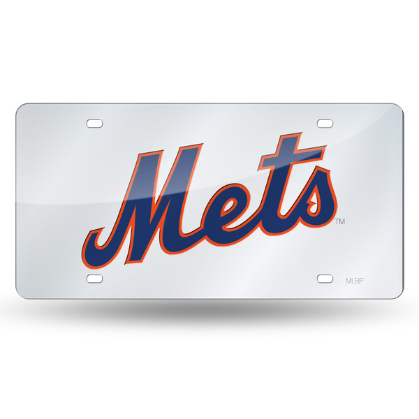 New York Mets License Plate Laser Cut Silver