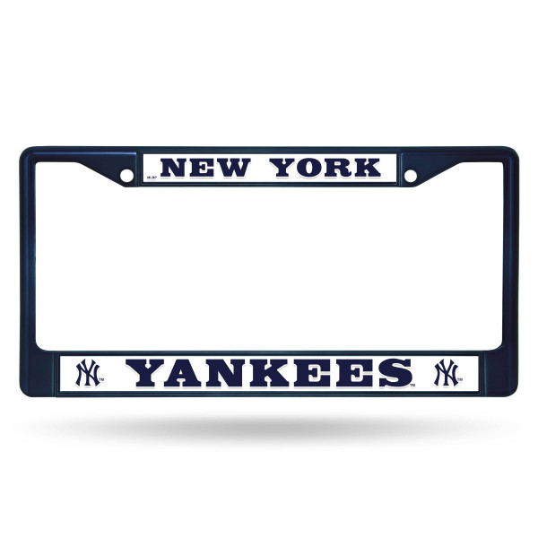 New York Yankees License Plate Frame Metal Navy