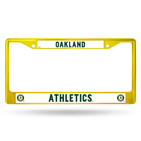 Oakland Athletics License Plate Frame Metal Yellow