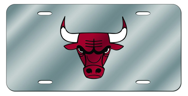 Chicago Bulls License Plate Laser Cut Silver