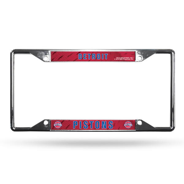 Detroit Pistons License Plate Frame Chrome EZ View