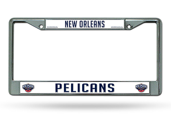 New Orleans Pelicans License Plate Frame Chrome