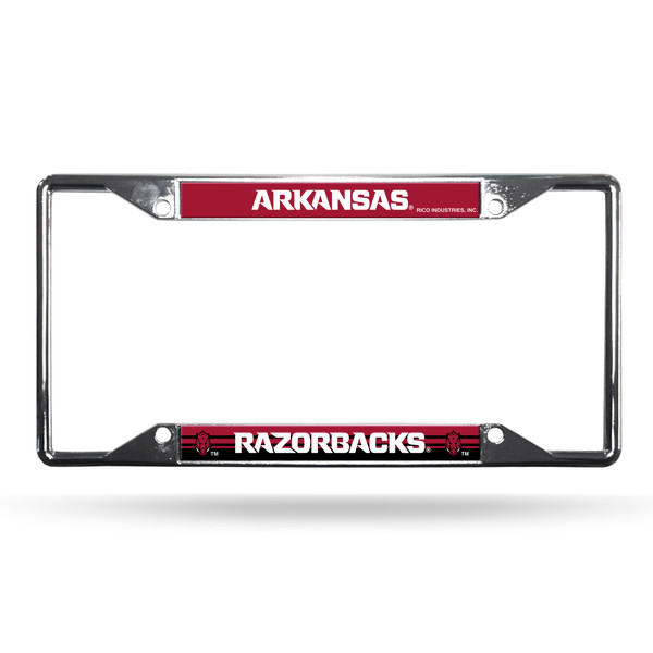 Arkansas Razorbacks License Plate Frame Chrome EZ View