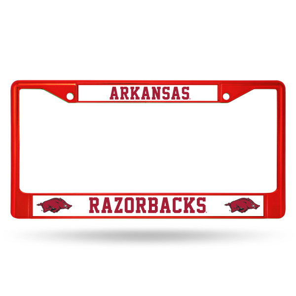 Arkansas Razorbacks License Plate Frame Metal Red
