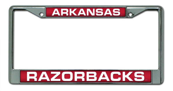 Arkansas Razorbacks Laser Cut Chrome License Plate Frame