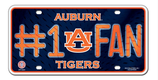 Auburn Tigers License Plate #1 Fan