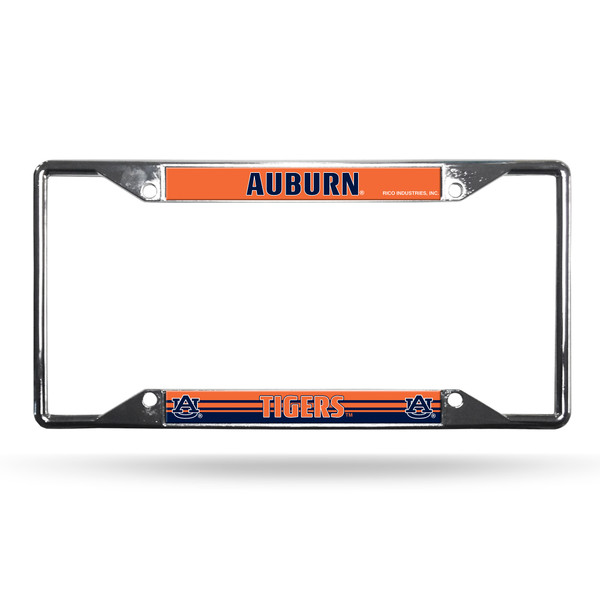 Auburn Tigers License Plate Frame Chrome EZ View