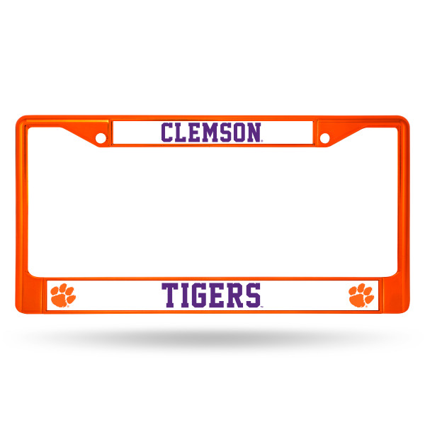 Clemson Tigers License Plate Frame Metal Orange