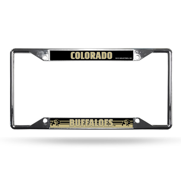 Colorado Buffaloes License Plate Frame Chrome EZ View