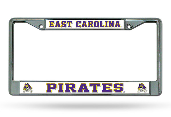 East Carolina Pirates License Plate Frame Chrome