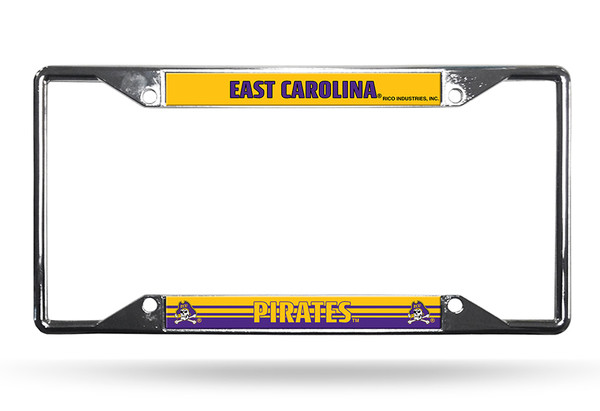 East Carolina Pirates License Plate Frame Chrome EZ View