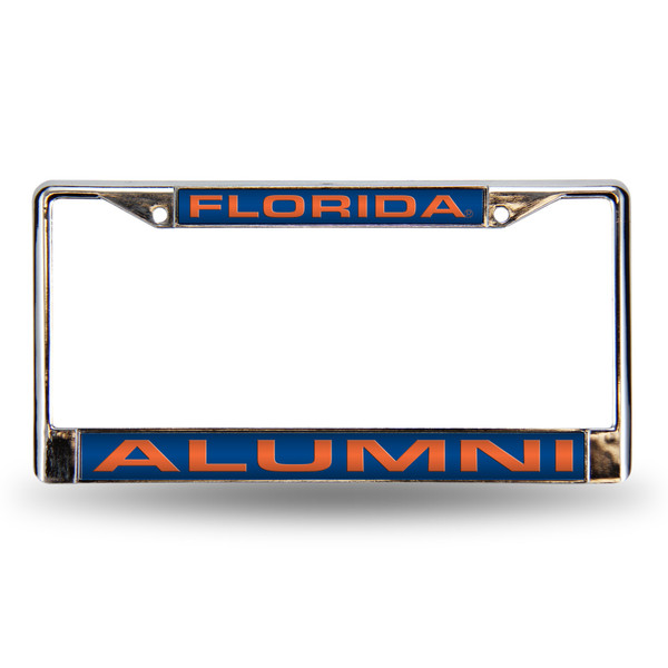 Florida Gators License Plate Frame Laser Cut Chrome Alumni Design