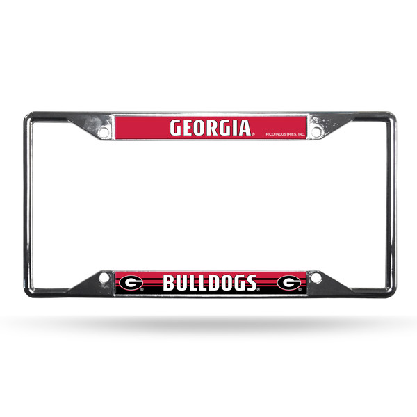Georgia Bulldogs License Plate Frame Chrome EZ View