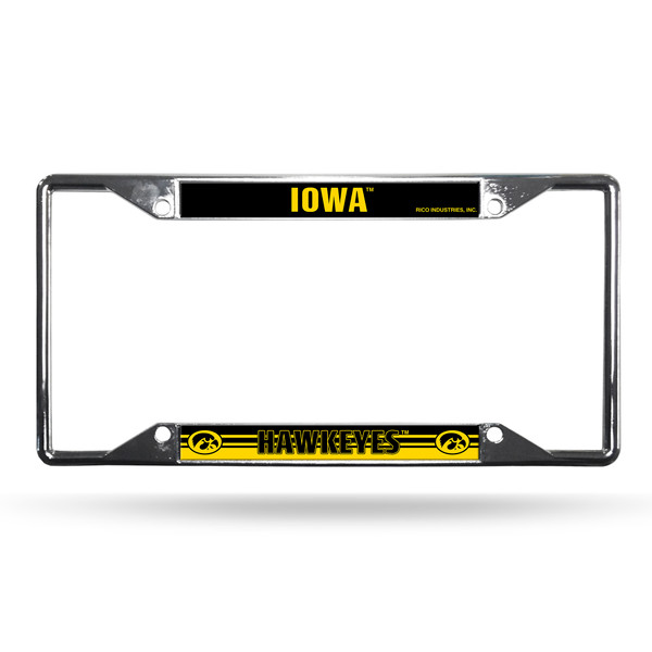 Iowa Hawkeyes License Plate Frame Chrome EZ View