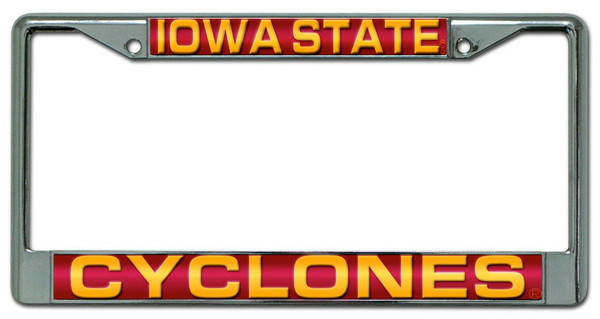 Iowa State Cyclones License Plate Frame Laser Cut Chrome
