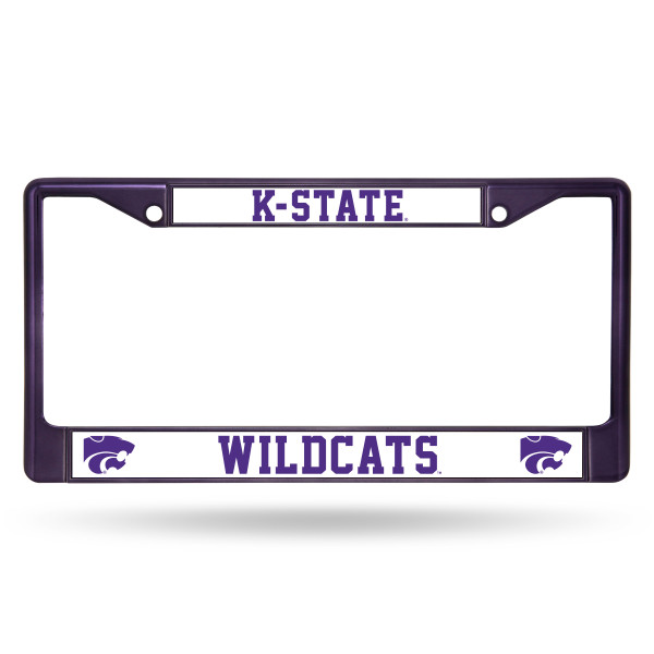 Kansas State Wildcats License Plate Frame Metal Purple
