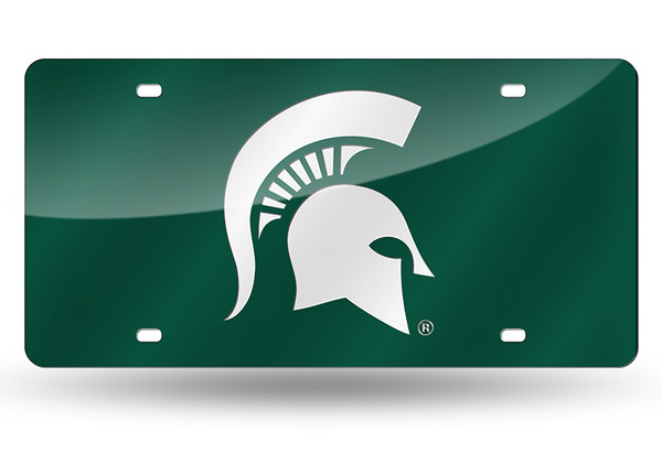Michigan State Spartans License Plate Laser Cut Green