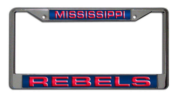 Mississippi Rebels Laser Cut Chrome License Plate Frame