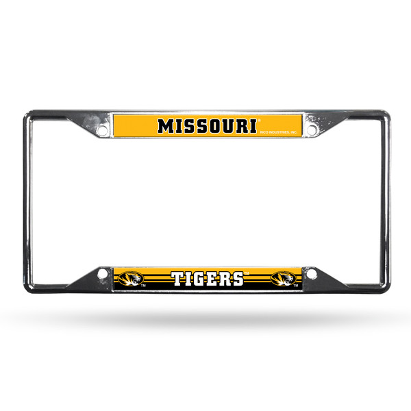 Missouri Tigers License Plate Frame Chrome EZ View